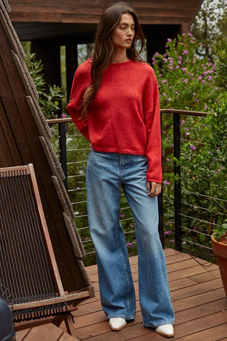 Cozy Rolled Round Neck Sweater