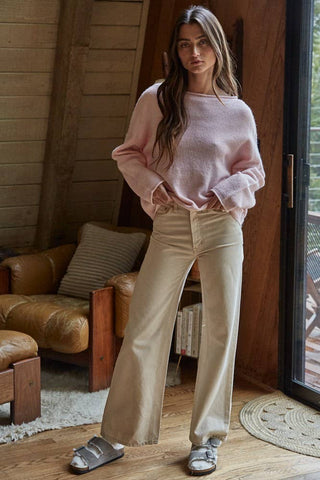 Cozy Rolled Round Neck Sweater