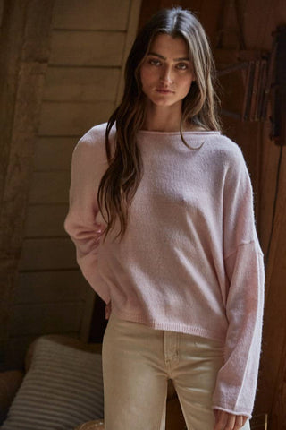 Cozy Rolled Round Neck Sweater