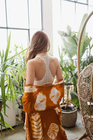 Lace Racerback Bralette - Romantic/Whimsical Design: Blue Gray
