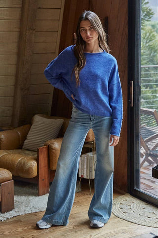 Cozy Rolled Round Neck Sweater