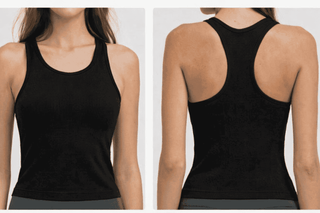 FitFlex Crop Top - Women's Racerback Crop Top with Built-In Bra