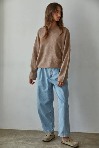 Cozy Rolled Round Neck Sweater