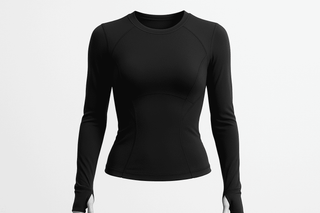 fitted long sleeve with thumbholes and contour lines